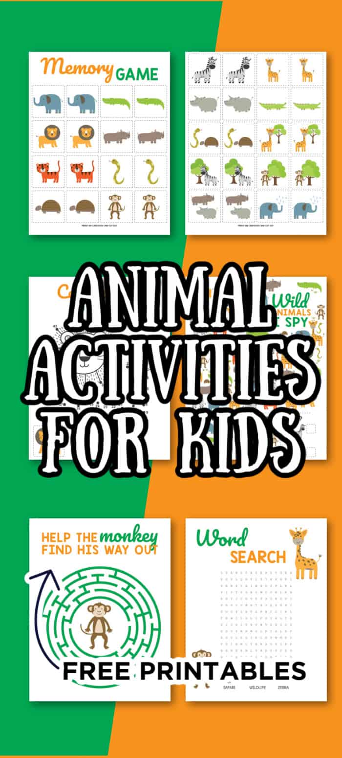 Free Printable Animal Activites for Kids - Games, Maze and More