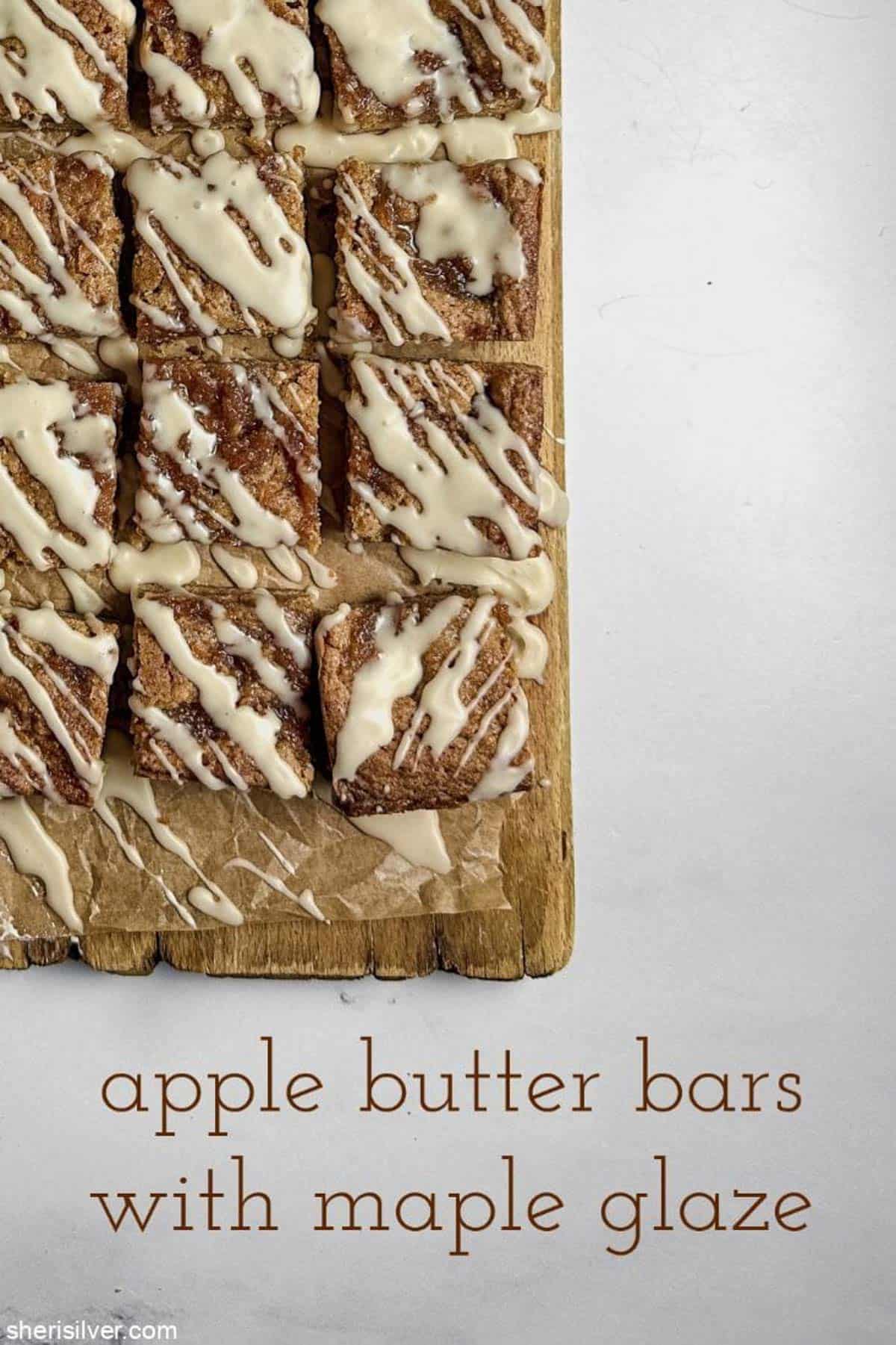 apple blondie bars with Maple Glaze