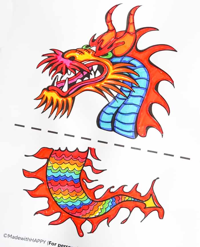 Free Printable Chinese Dragon Templates Chinese Dragon Puppet Kids