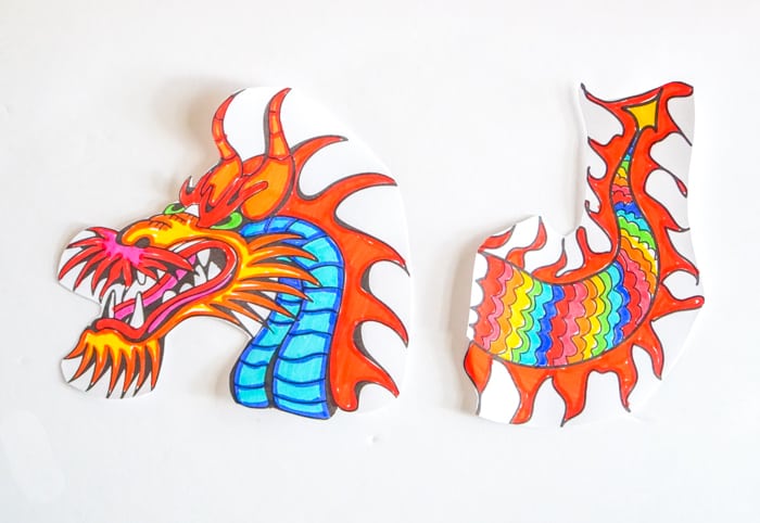 Free Printable Chinese Dragon Templates : Chinese Dragon Puppet Kids