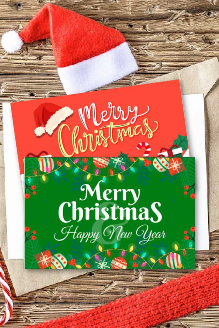 Free Printable Christmas Cards Made with HAPPY