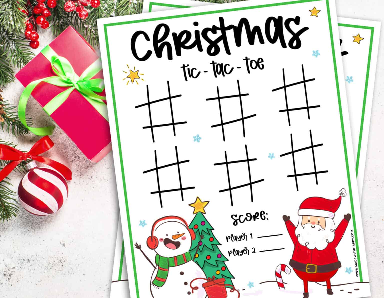 Christmas Tic Tac Toe Game Free Printable Christmas Games