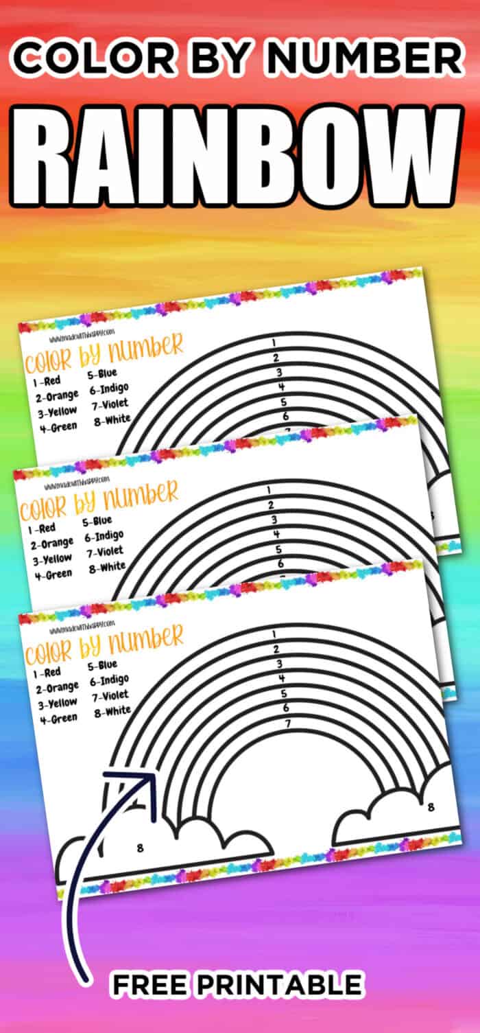 Rainbow Color By Number Printable