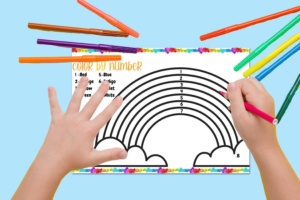 free printable color by number rainbow made with happy