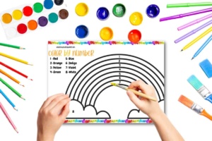 free printable color by number rainbow made with happy