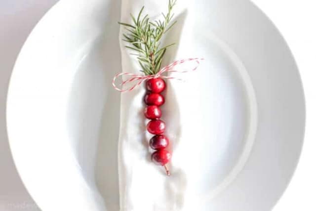 Cranberry Rosemary Christmas Napkin Rings - Made with HAPPY