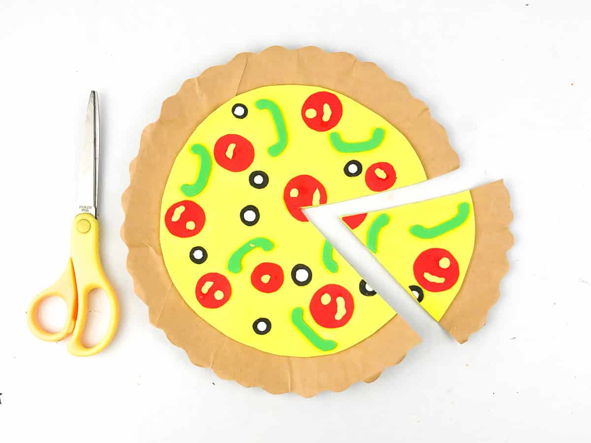 cut out pizza piece from paper pizza