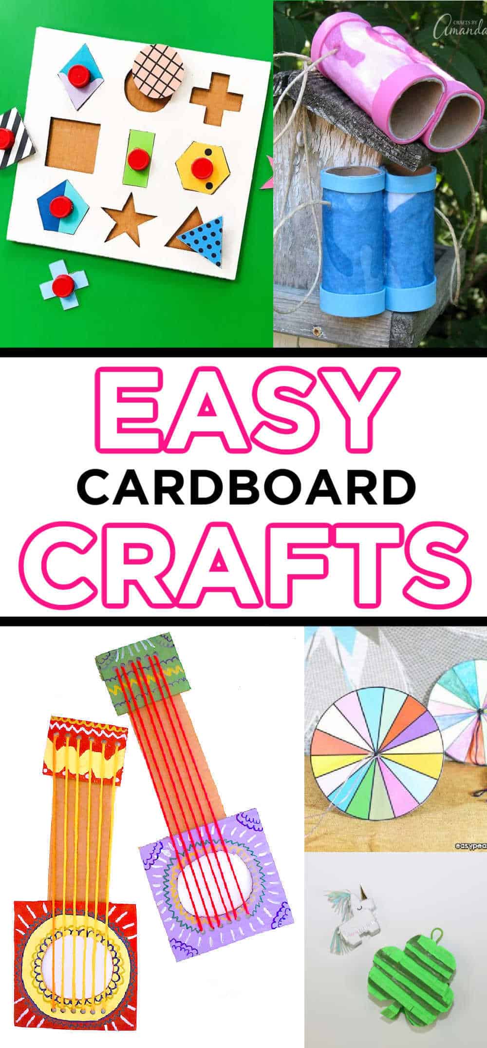 15+ Easy Cardboard Crafts For Kids Made with HAPPY