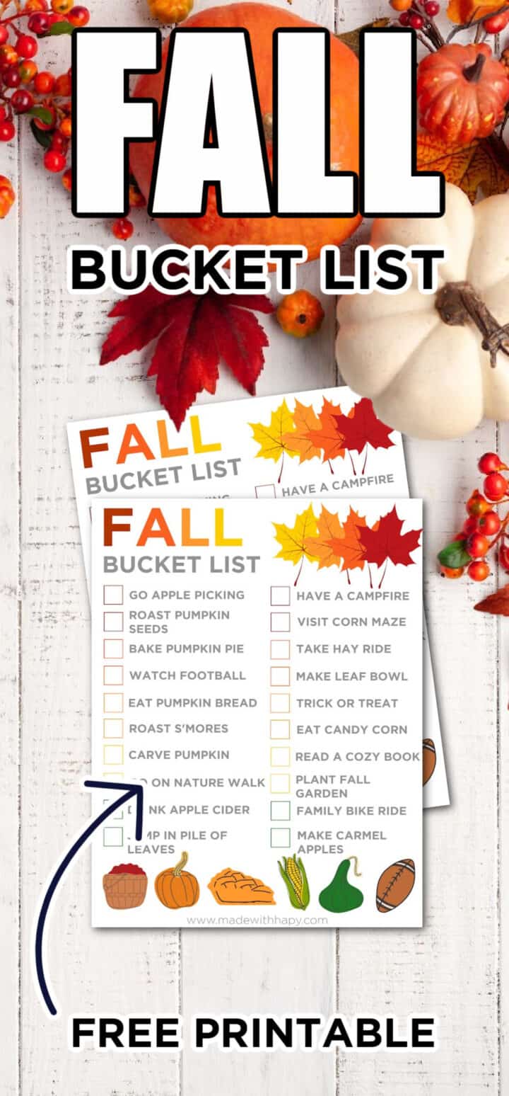 Fall Bucket List - Made with HAPPY