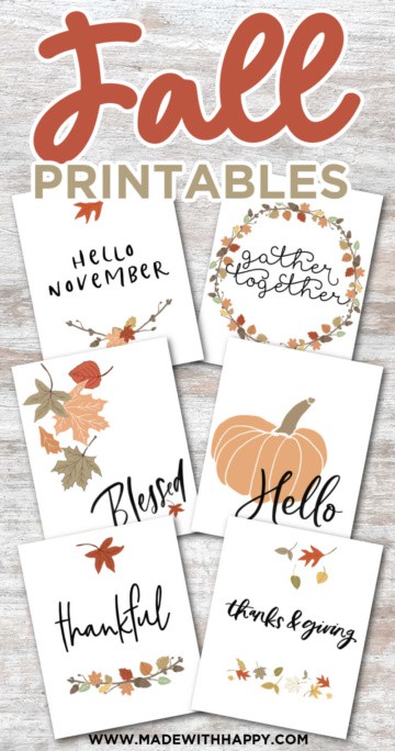 Free Fall Printables - 6 Art Prints to Decorate Your Home