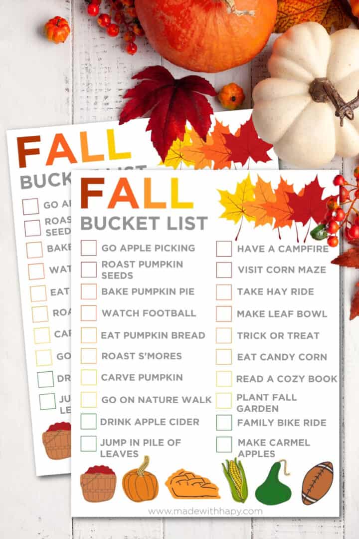Fall Bucket List - Made with HAPPY