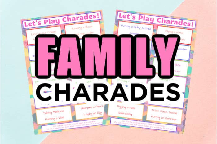 Family Charades Free Printable Game Made With HAPPY