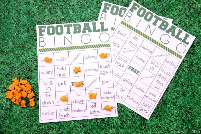 Game Day Bingo and Football Tic Tac Toe {Free Printables} - Kara