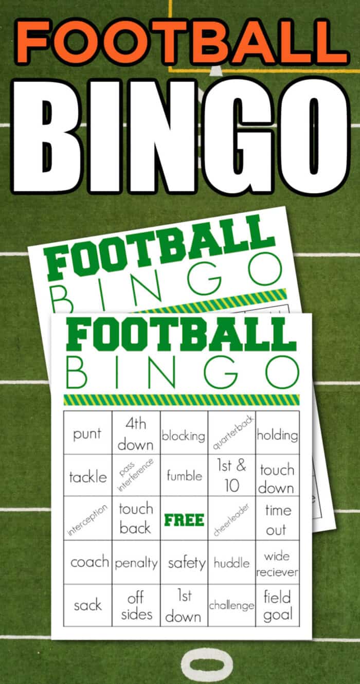 Free Printable Football Bingo Cards Game Day Football Game