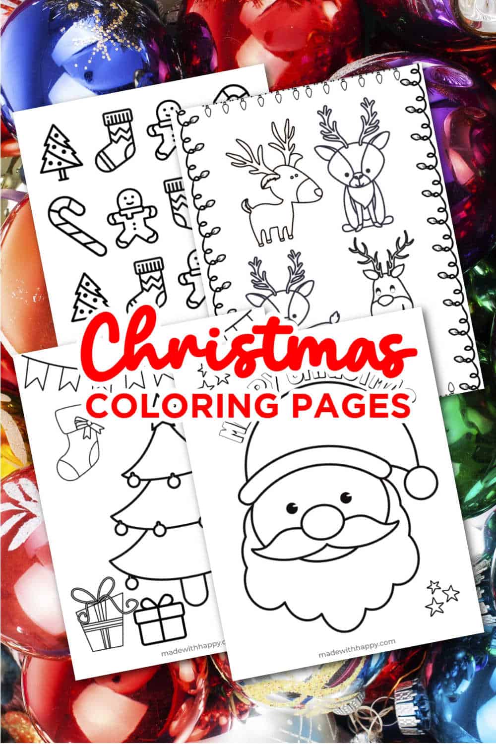 Free Christmas Coloring Pages Printables  Made with HAPPY