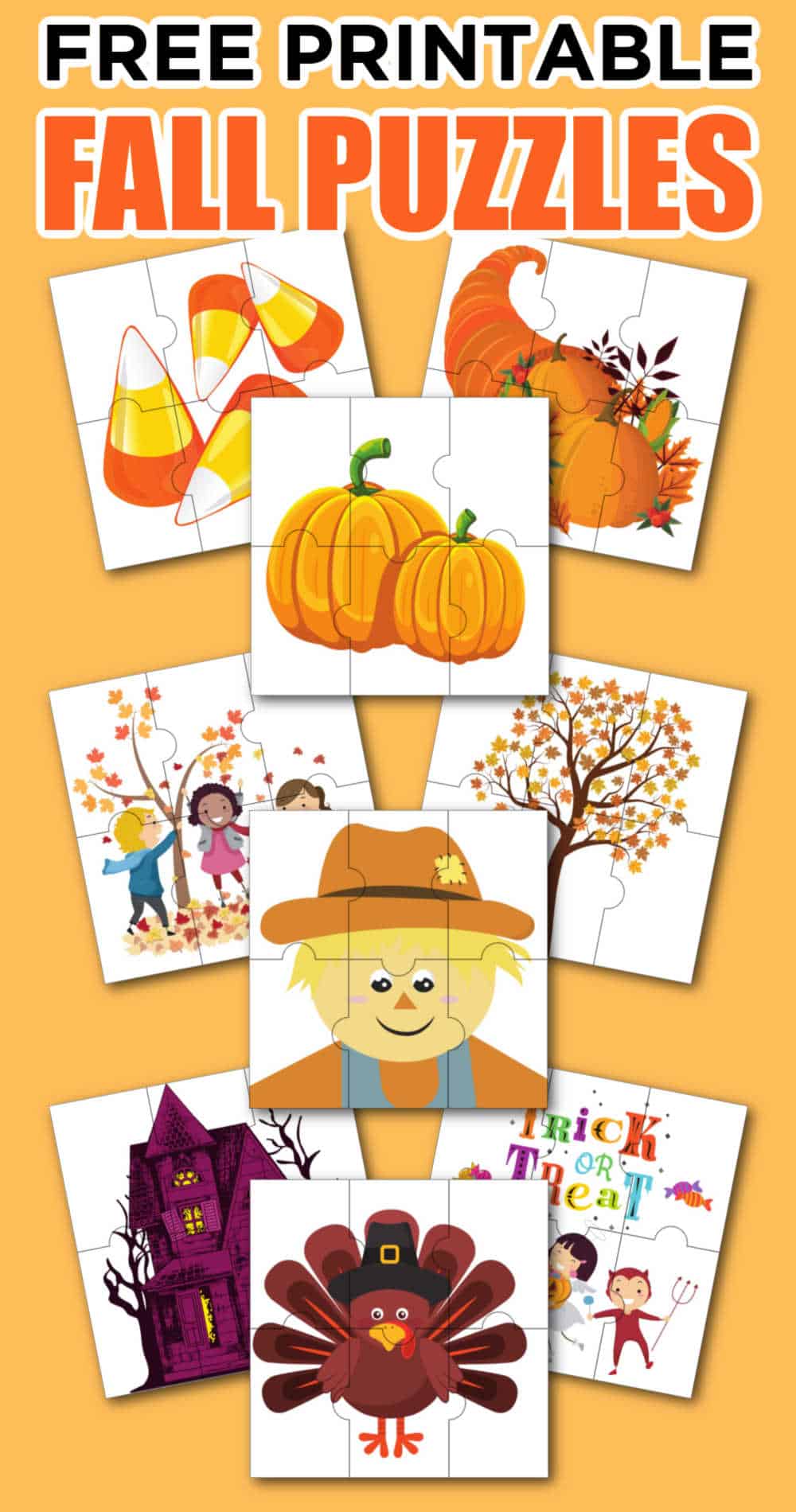 Free Fall Puzzles for Kids You Can Print from Home Made with HAPPY