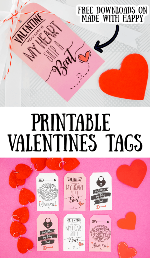 Free Printable Valentines Tags Made With HAPPY
