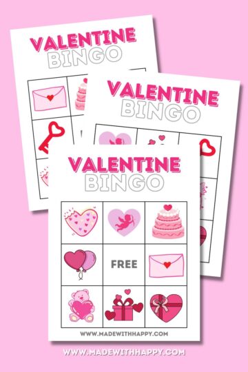 Cat Themed Free Printable Valentines Bingo - Made with HAPPY