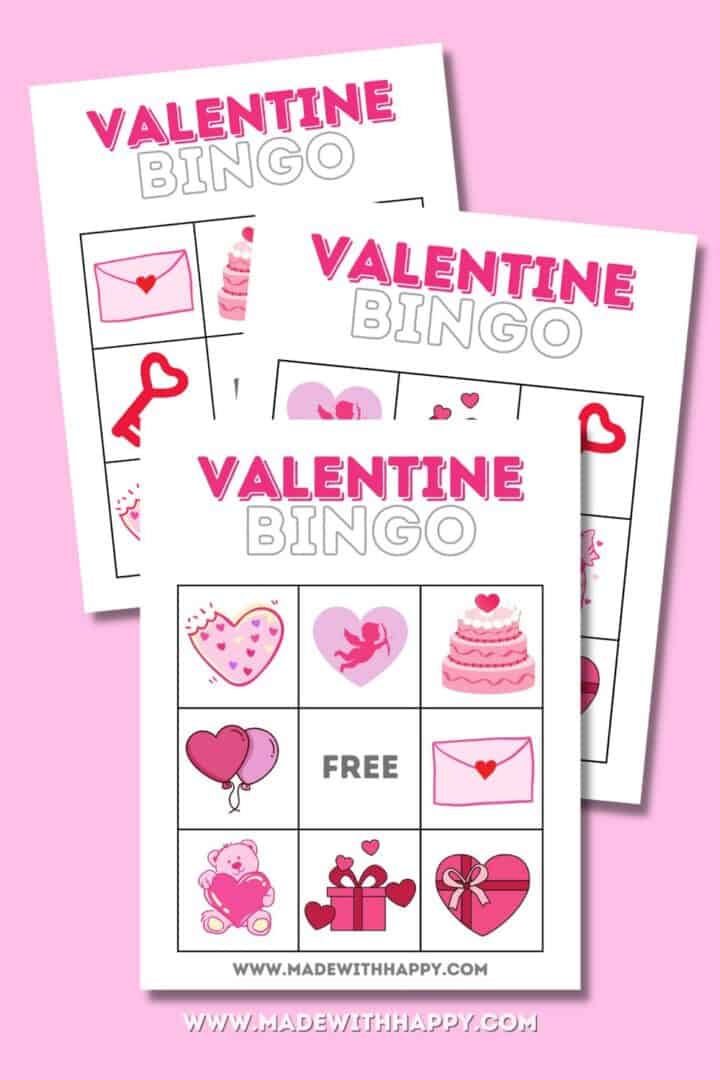 Cat Themed Free Printable Valentines Bingo - Made with HAPPY