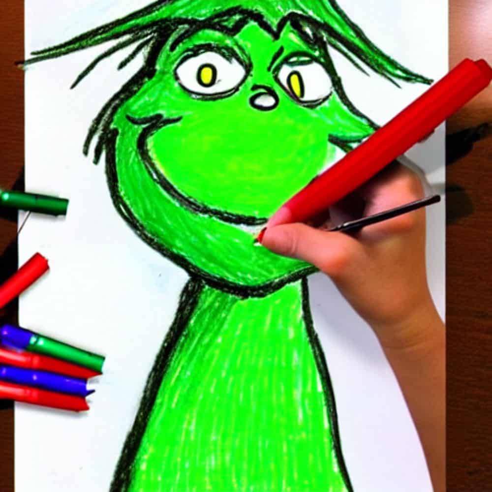 Grinch Drawing Easy