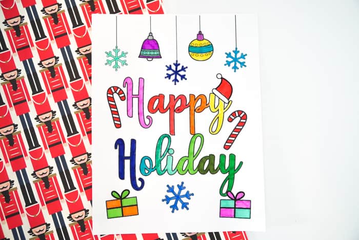 happy holidays coloring pages printable