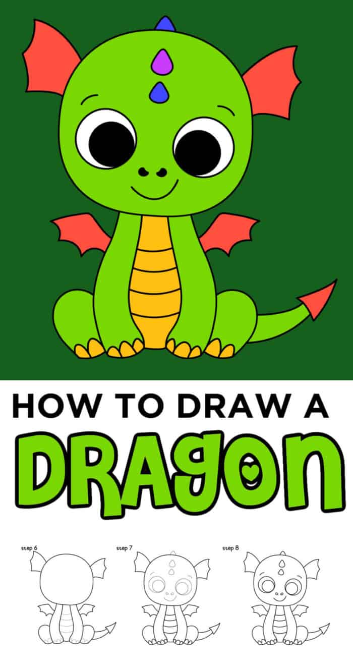 Beginner's guide to how to draw cute dragon for kids