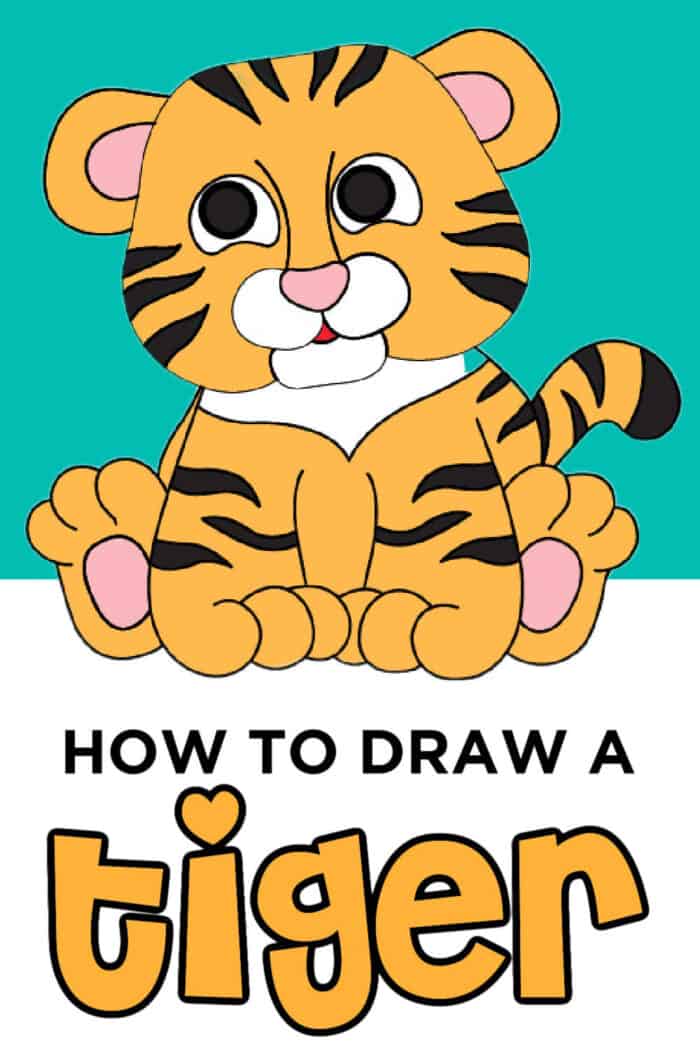tiger wild animal drawing cartoon' Sticker | Spreadshirt