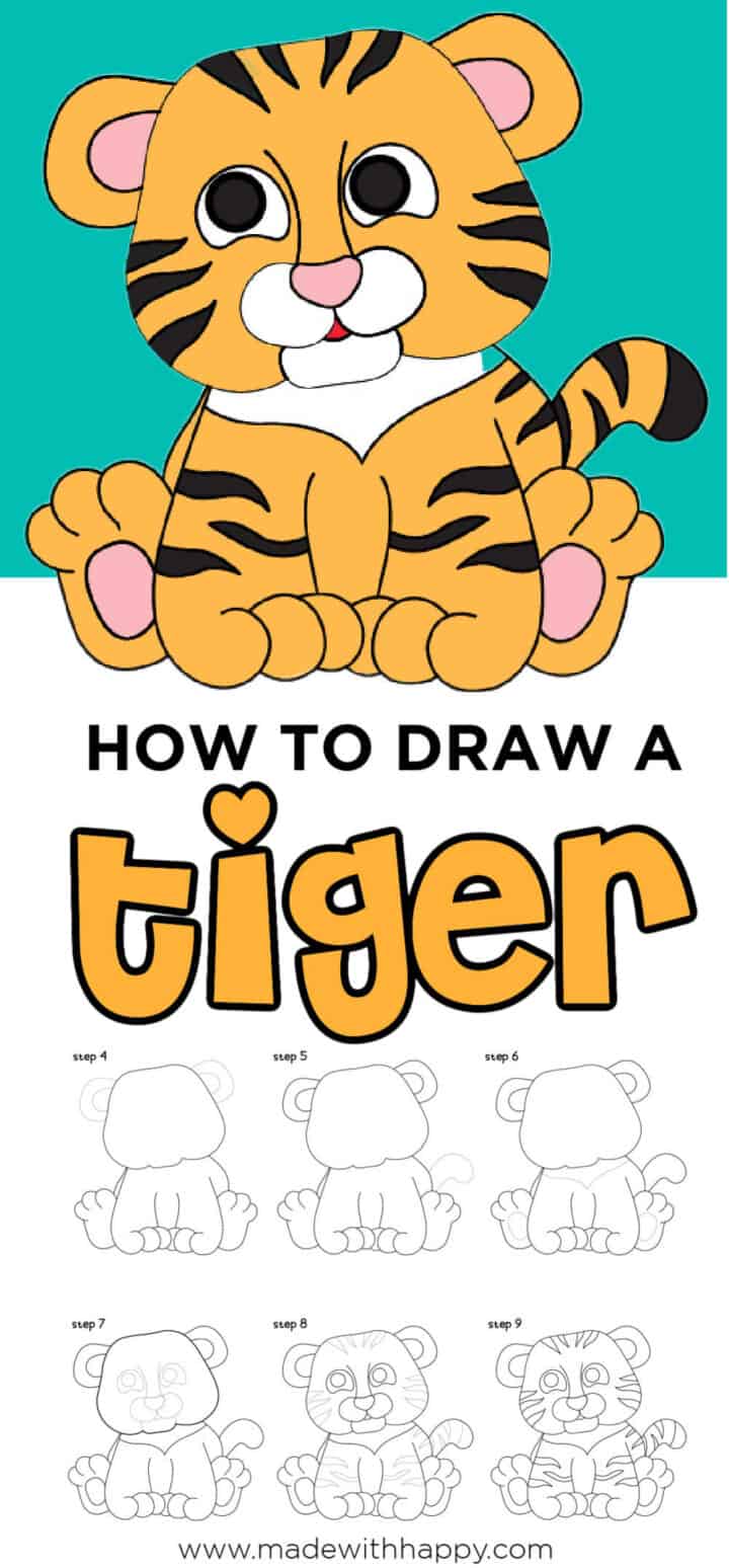 How to Draw a Tiger - Made with HAPPY