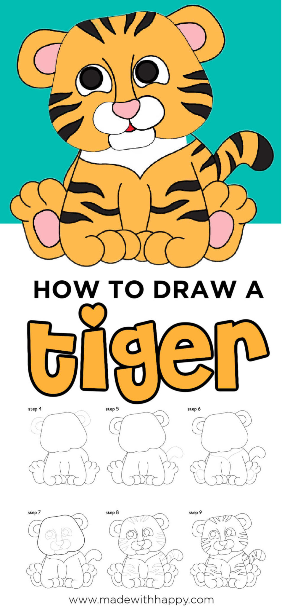 How to Draw a Tiger - Made with HAPPY