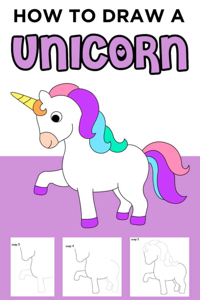 easy unicorn drawings cute