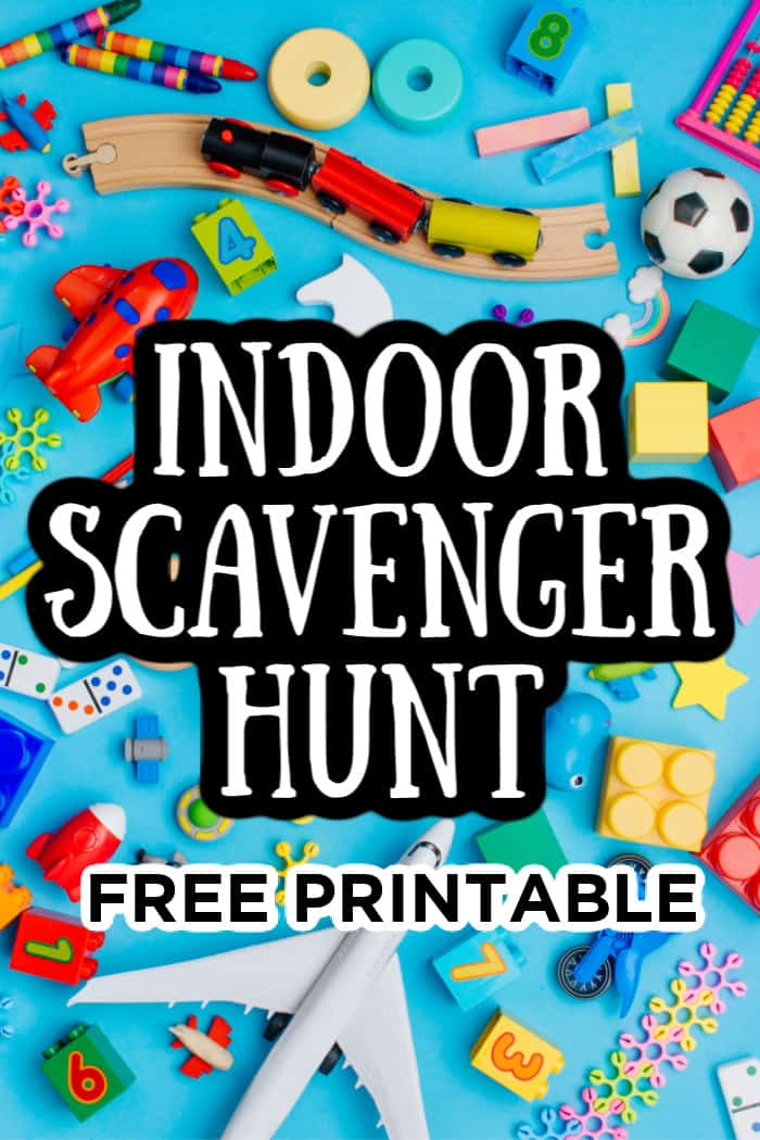 indoor scavenger hunt for kids made with happy