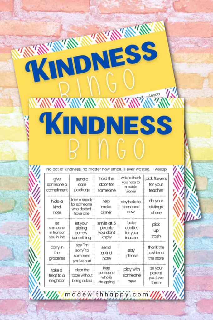 Free Printable Acts of Kindness Bingo - Made with HAPPY