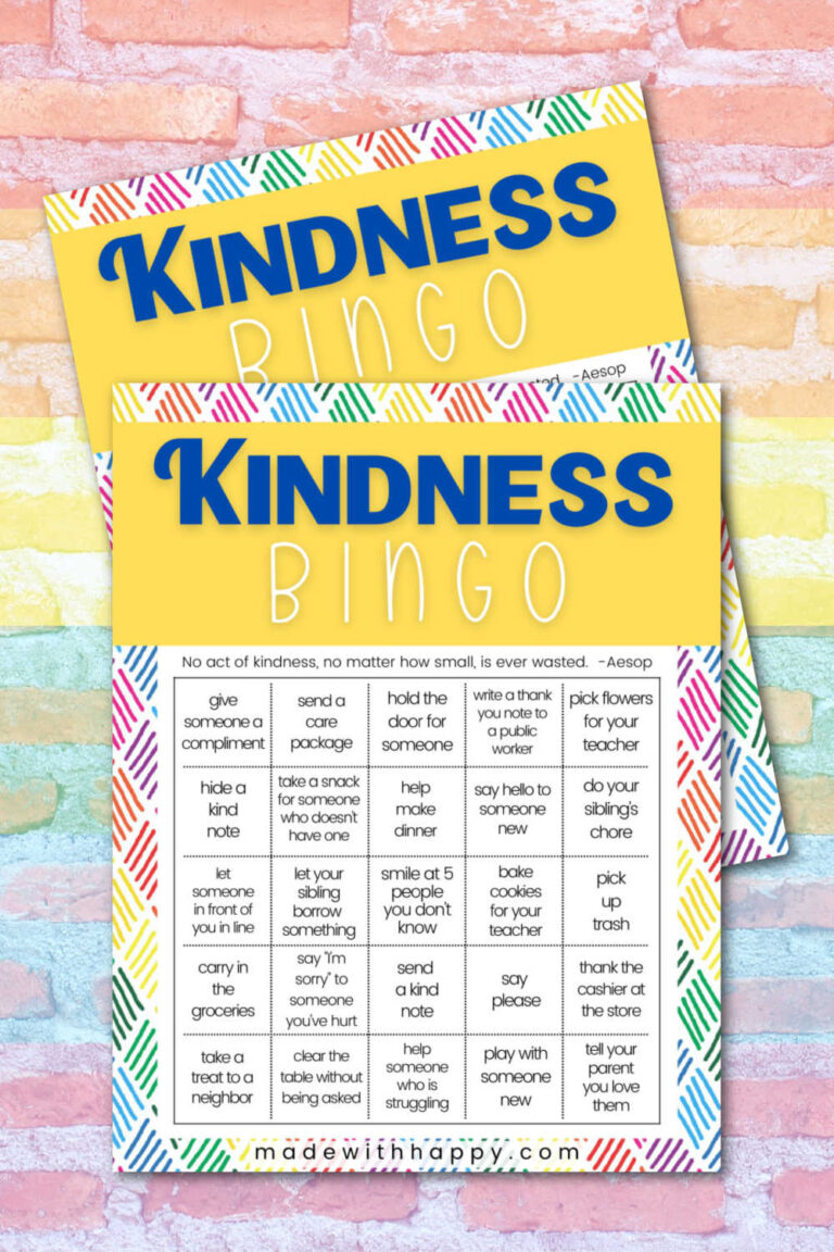 Free Printable Acts of Kindness Bingo Made with HAPPY