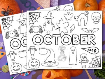 Free Printable Coloring Halloween Tablecloth and Poster for Kids