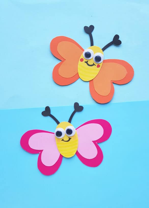 Easy Paper Butterfly Craft - Made with Happy - Crafting with Kids