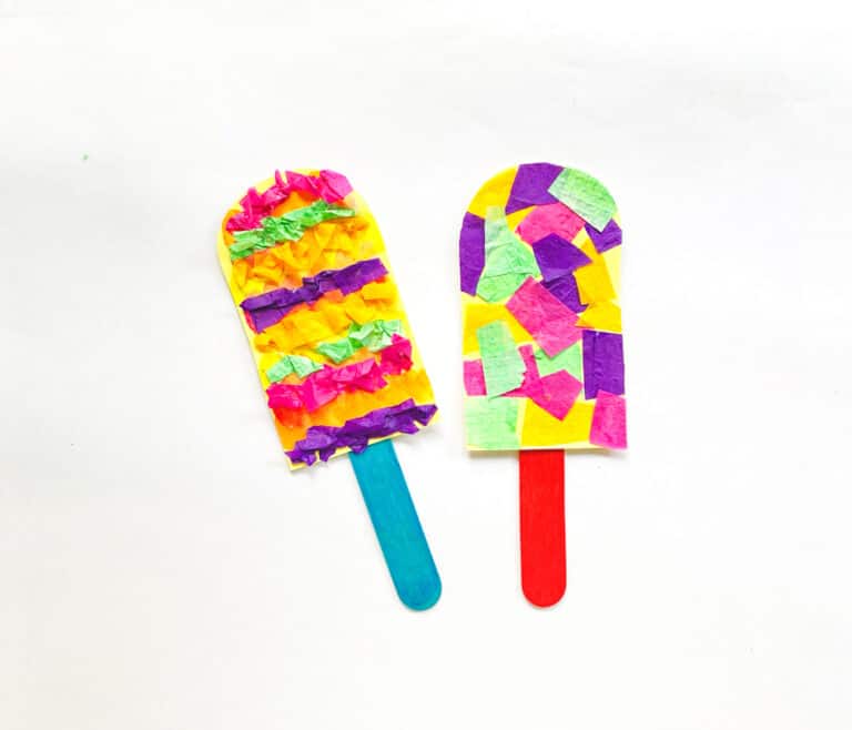 Summer Popsicle Tissue Paper Craft For Kids - Made with HAPPY