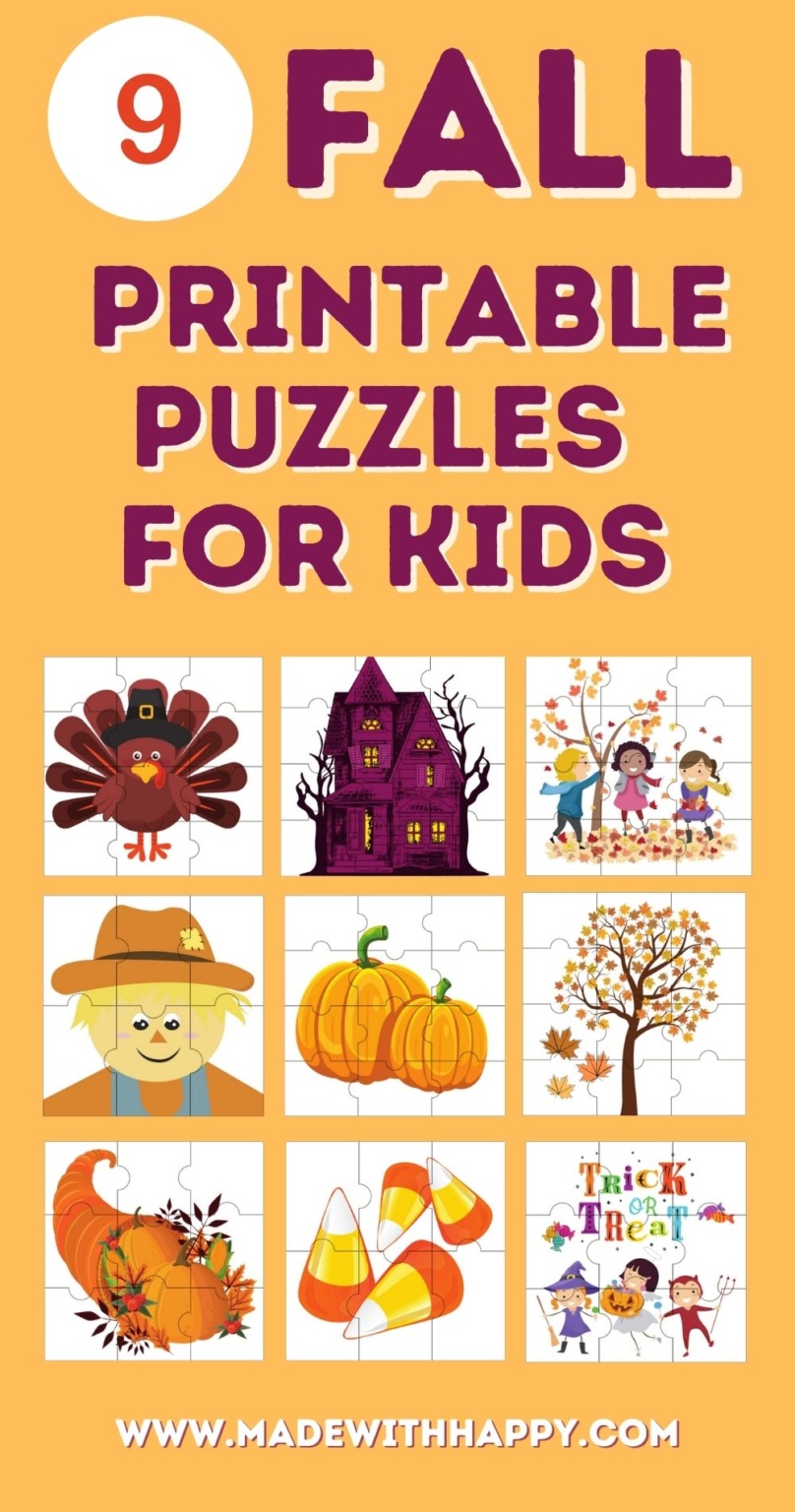 Free Printable Fall Puzzles For Kids Made with HAPPY