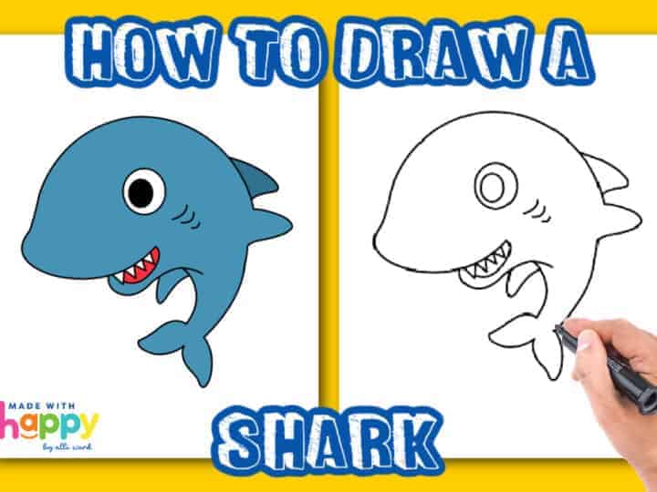 how to draw a funny cartoon shark
