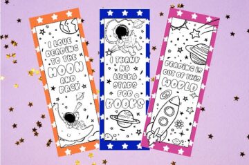 free printable bookmarks to color space bookmark made with happy