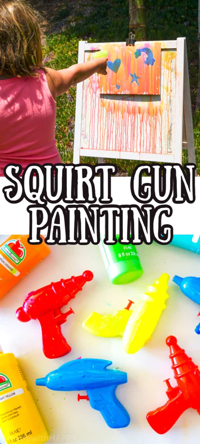Water Gun Painting - Squirt Gun Painting - Fun Art Project