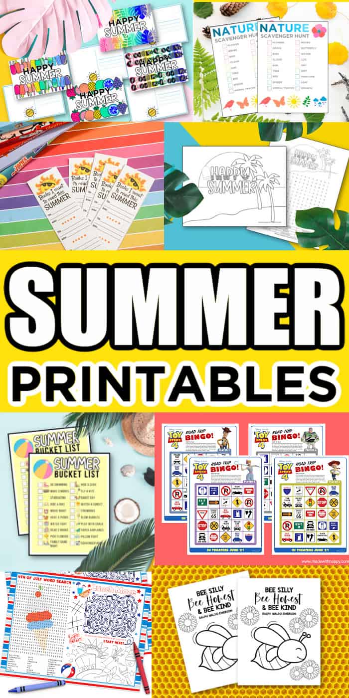 Free Printable Summer Coloring Pages - Made with HAPPY
