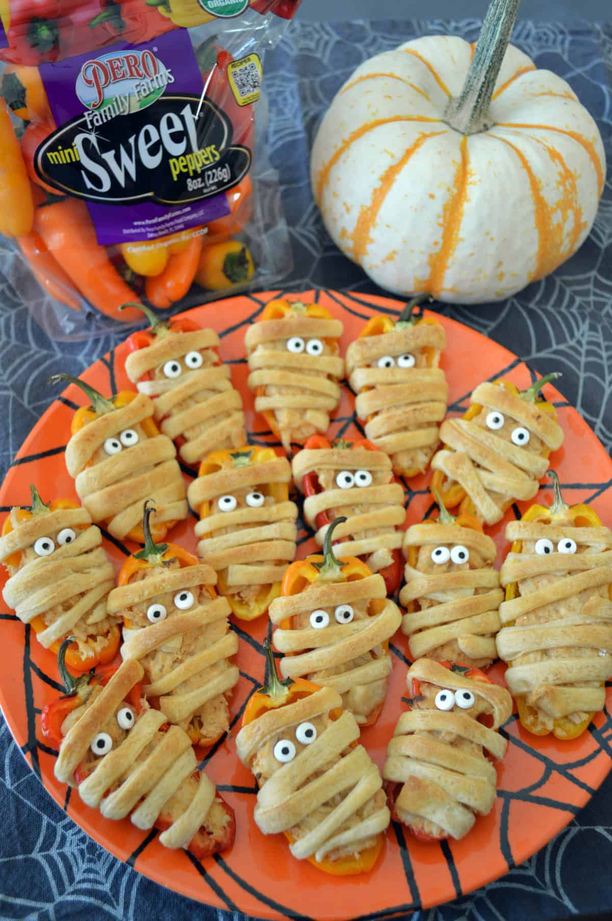 Taco Stuffed Mini Sweet Pepper Mummies