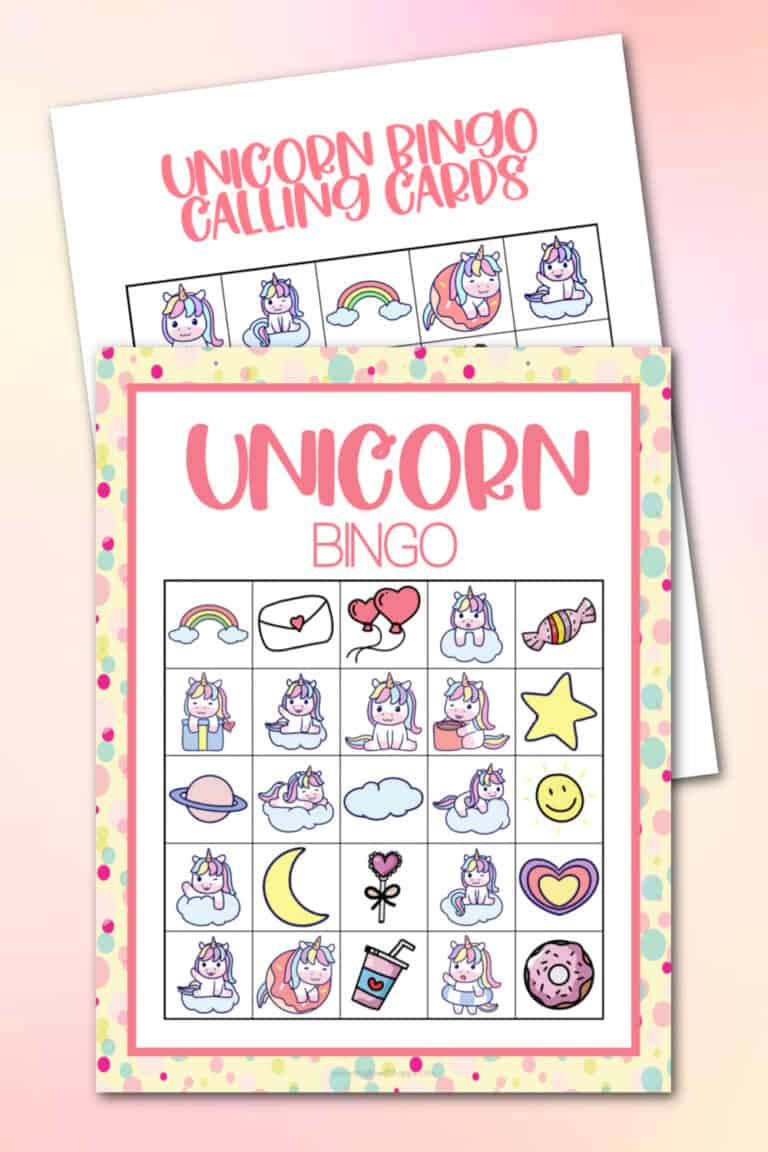 Free Printable Unicorn Bingo - Made with HAPPY - Unicorn Activities