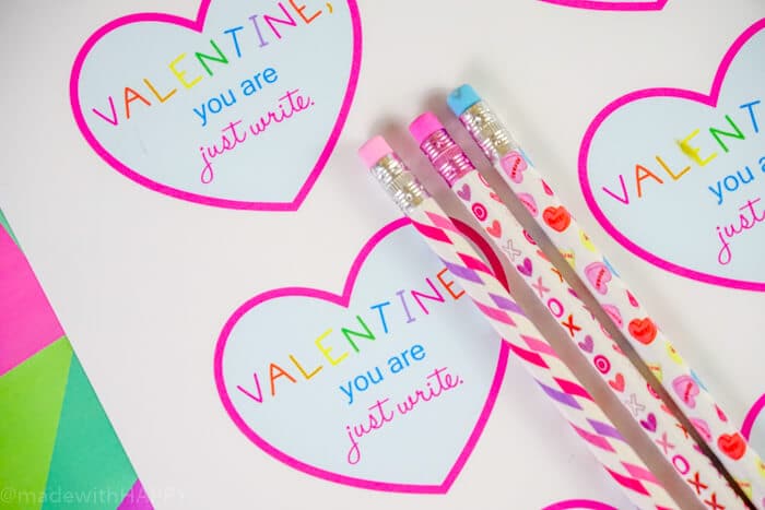 Pencil Valentine Free Printable - Made with Happy