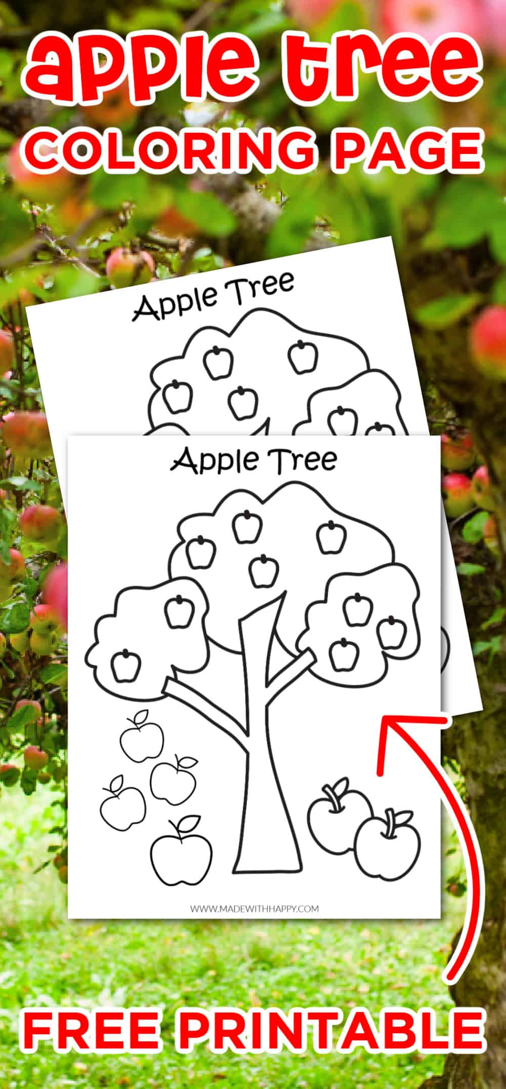 apple tree template for children