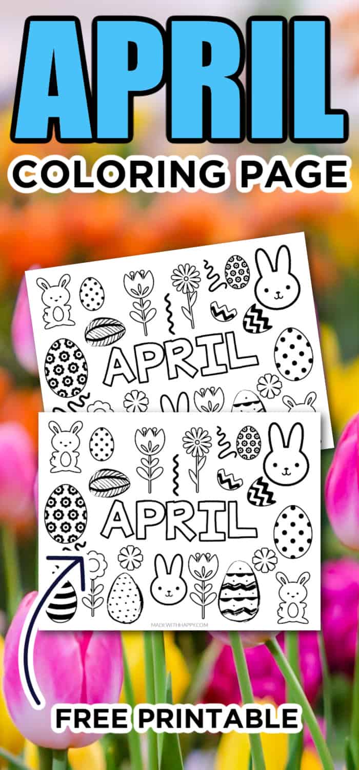free april coloring pages word searches
