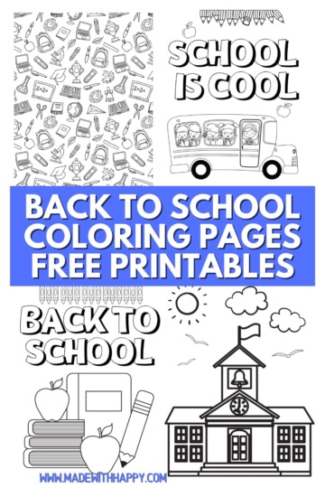 Back to School Coloring Pages - Made with HAPPY