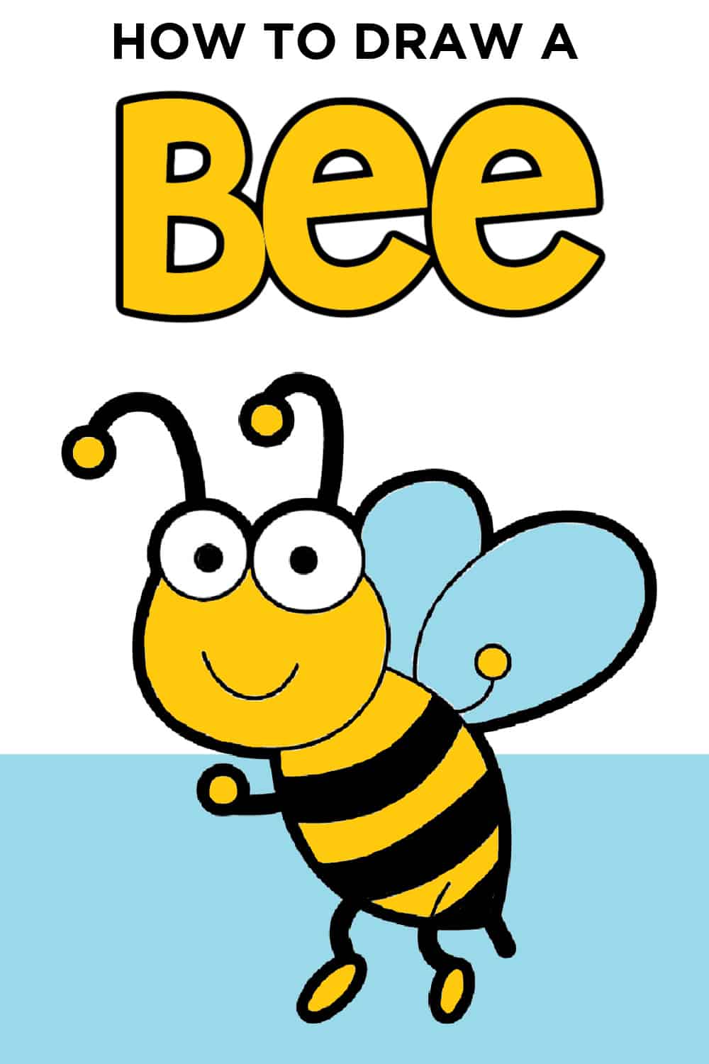 How to draw a bee - step by step instruction for children