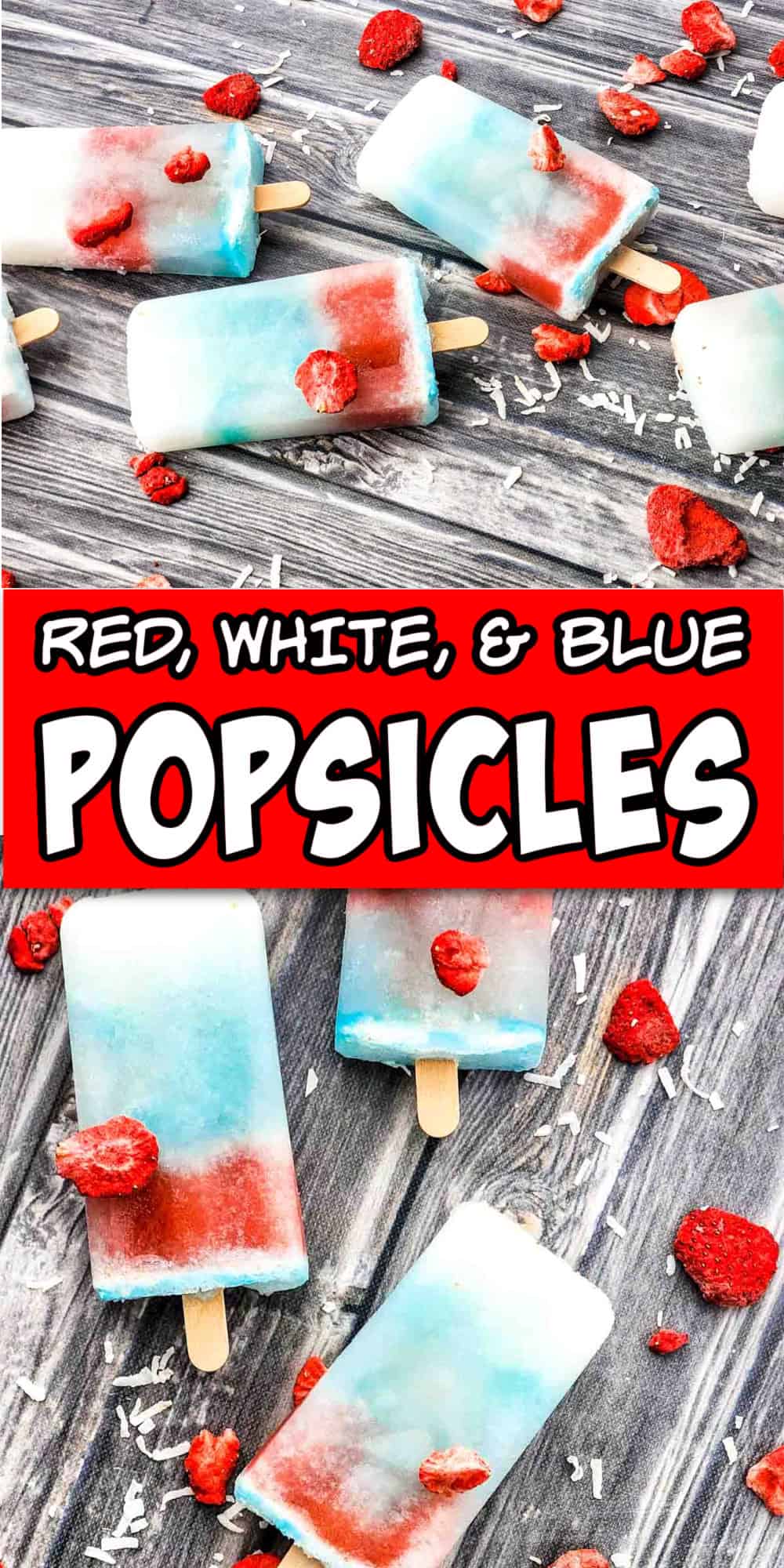 Blue white and red popsicle