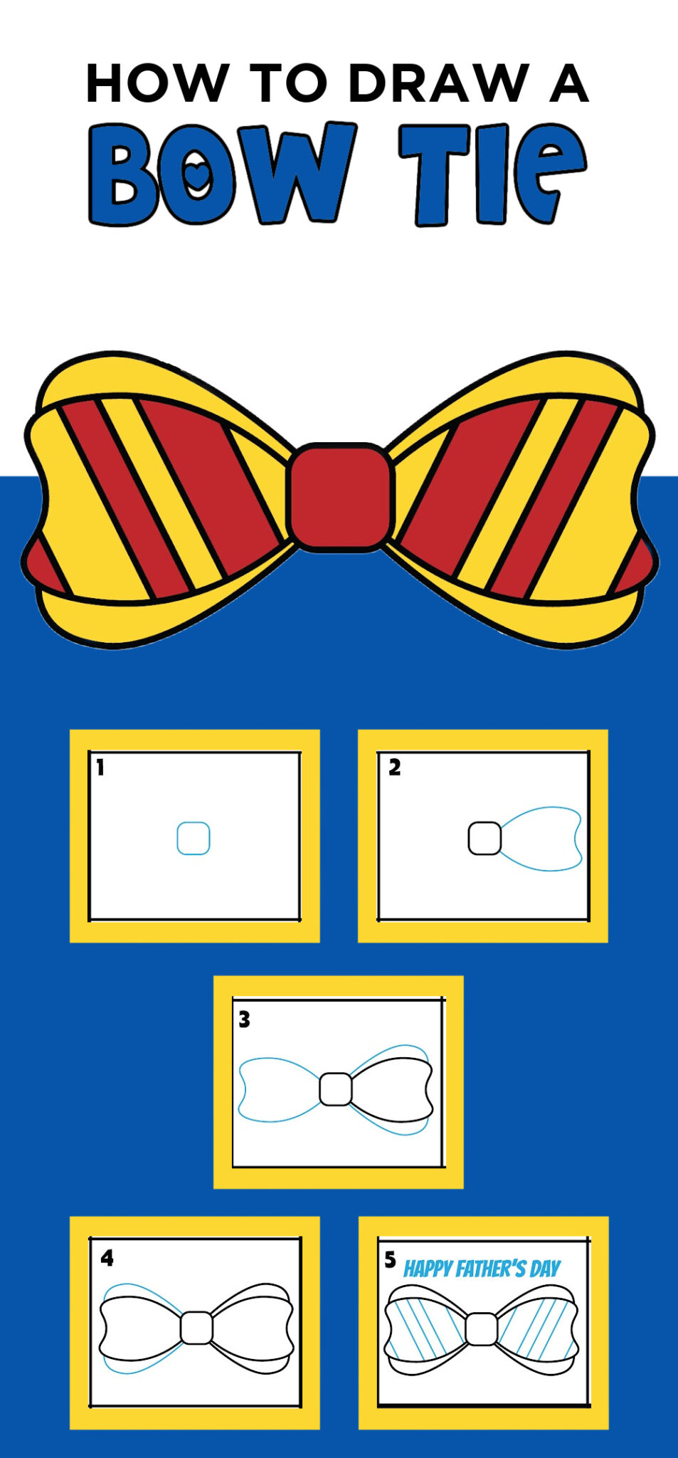 How to Draw a Bow Tie Easy Made with HAPPY